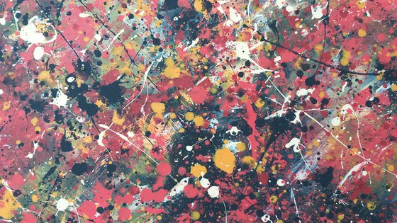 Abstract J. Pollock style acrylic by M.Y.