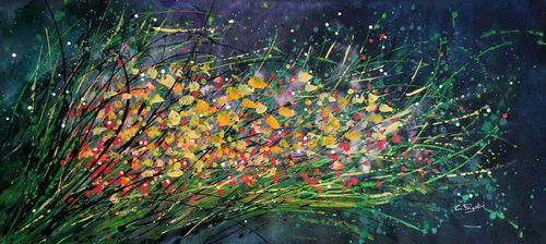 "Deep Down" #1  - Large original abstract floral landscape by Cecilia Frigati
