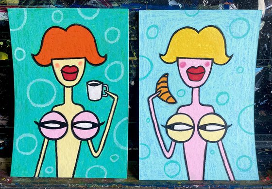 My tits love morning(diptych)