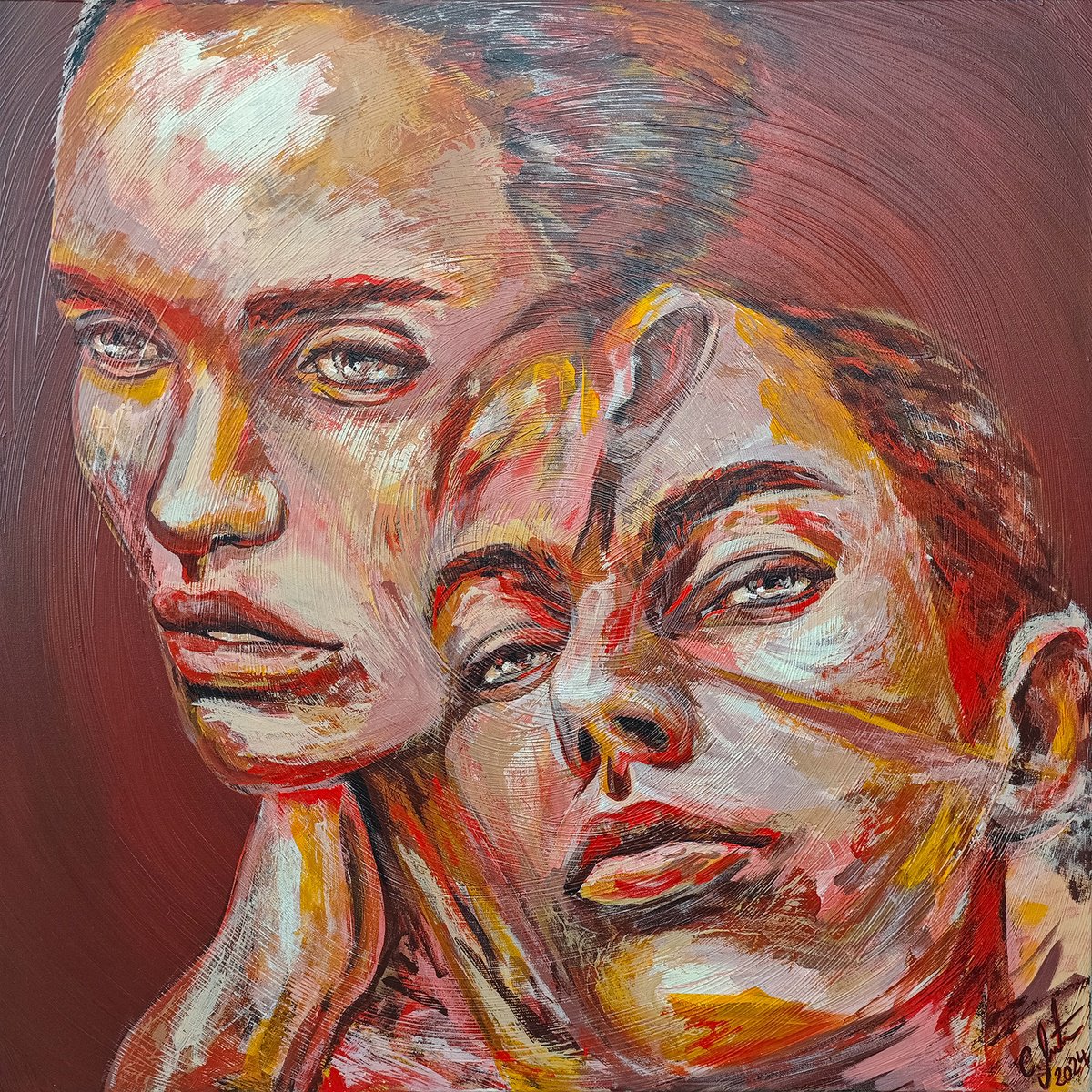 Urban And Pop Acrylic Painting , Ruby By Carographic By Carolyn Mielke, 39 X 39, Artwork For Sale On Artfinder