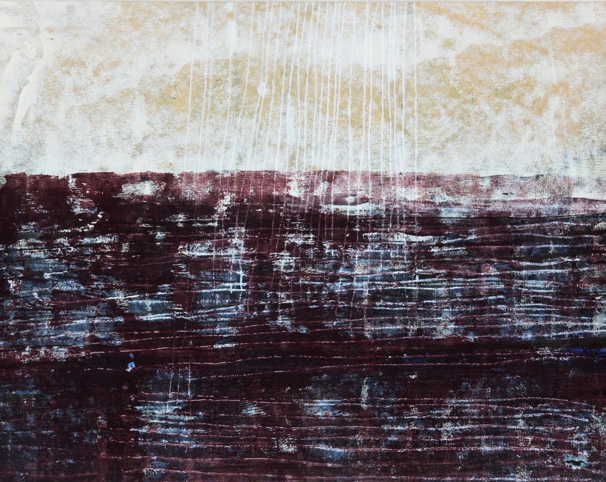 Abstract Acrylic Painting By Petr Strnad, 12 X 10", Red Performance, Original Artwork