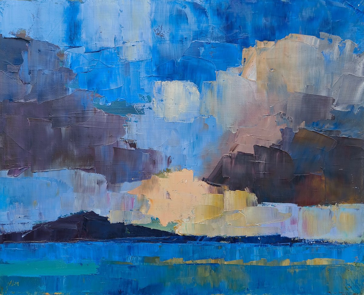 Dublin Bay And Sky By Mahonart75, 20 X 16, Artwork For Sale On Artfinder