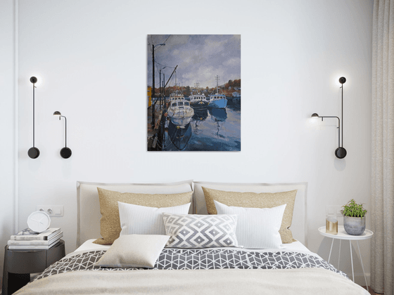 Autumn boats (24x30x0.7'')
