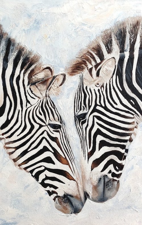 Soft Touch. White-Black Zebras #11 by Ira Whittaker