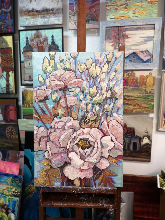 Pink peony Painting