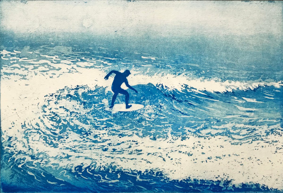 Etchings & Engravings , Riding The Wave By Tim Southall, 18 X 12, Artwork For Sale On Artfinder