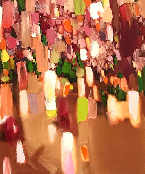 Autumn Mood, Abstract oil painting, One of a kind, Signed, Handmade artwork by Vahe Yeremyan