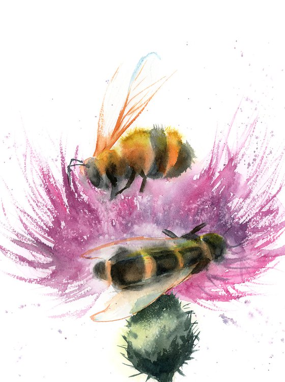 Bees and Thistle