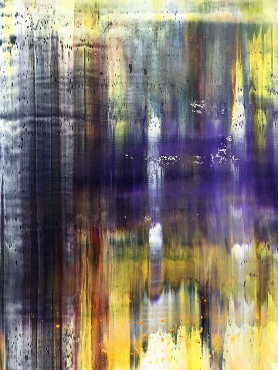 "Purple Rain" - FREE USA SHIPPING - Original PMS Abstract Oil Painting On Canvas - 16" x 20"