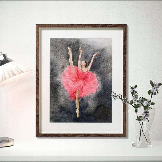 Set of three watercolors - Heart of a Ballerina