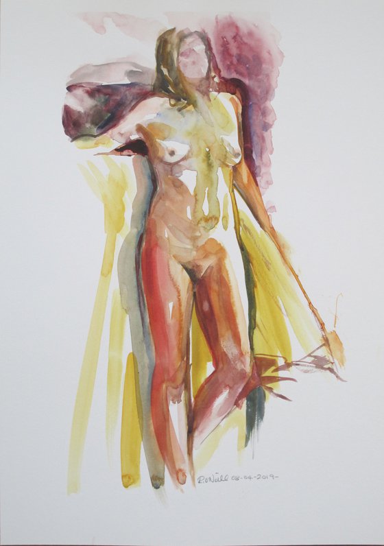 Standing female nude