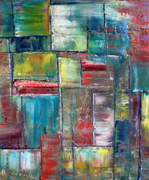 "Ephemeral City" - Original Abstract Oil Painting On Canvas by Preston M. Smith (PMS)