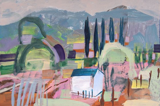 Farm with Poplars
