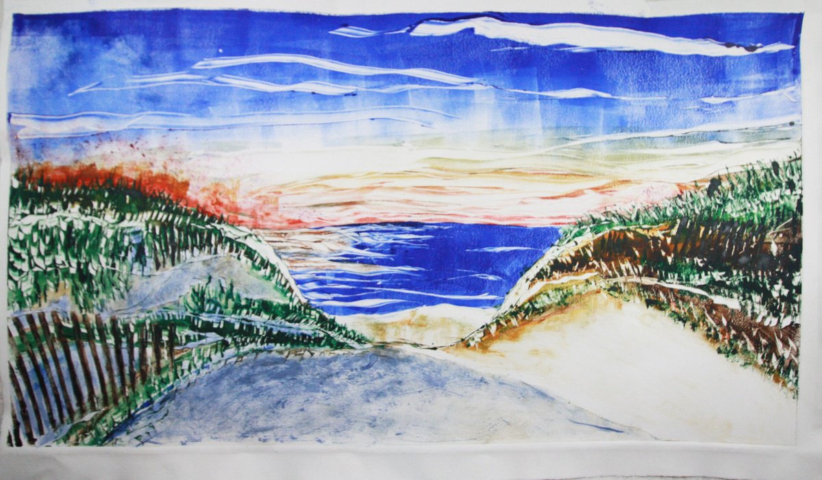 Impressionistic Print , Our Beach - After Thomas By Michael E. Voss, 48 X 29, Artwork For Sale On Artfinder