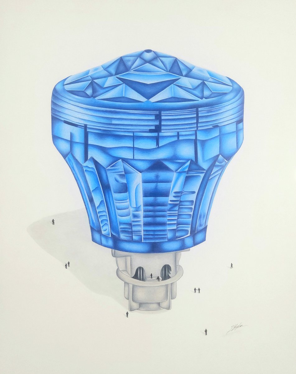 Fairground Light Bulb Blue by Daniel Shipton