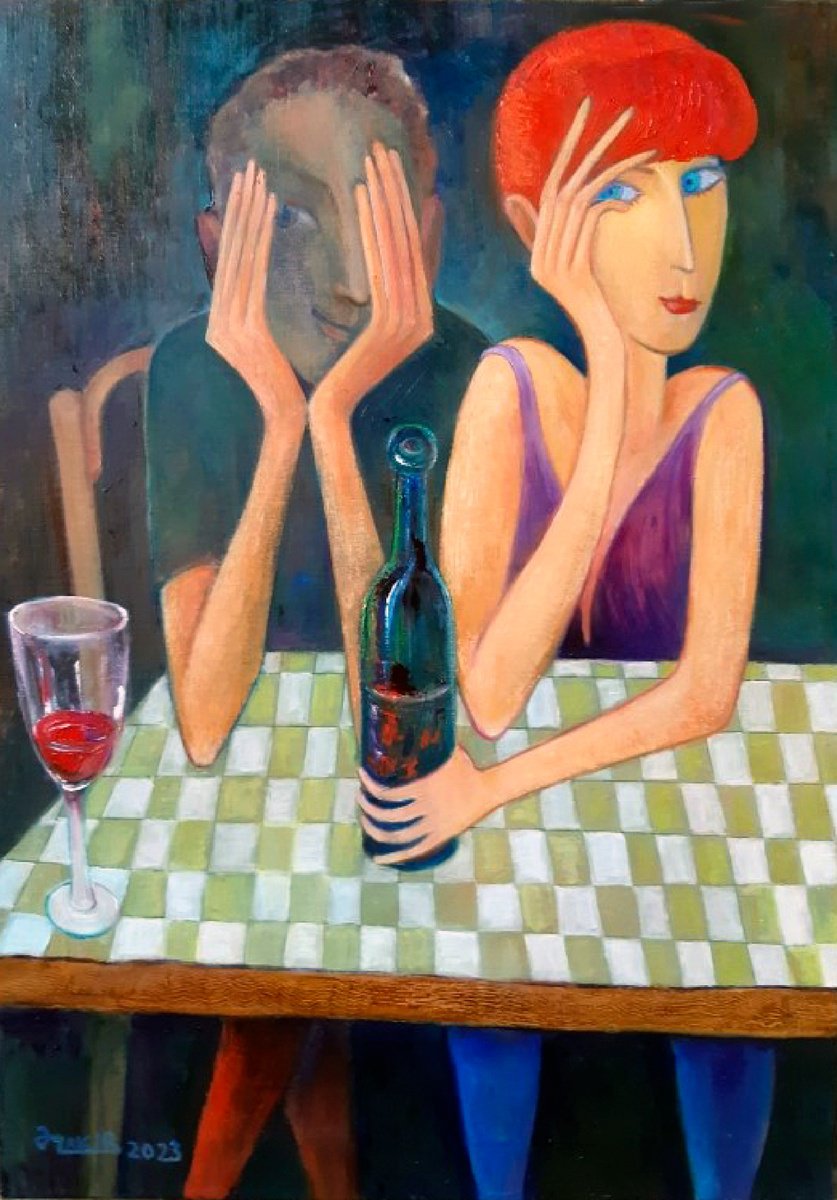 One glass of wine by Zakir Ahmedov
