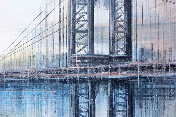 New York - The Manhattan Bridge At Sunset