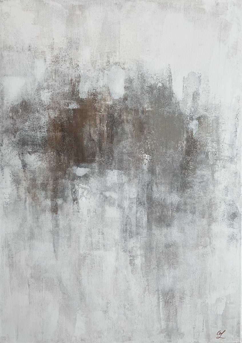 Organic Abstract Acrylic Painting By Olesya Izmaylova, 20 X 28", Summer Abstract, Original Artwork