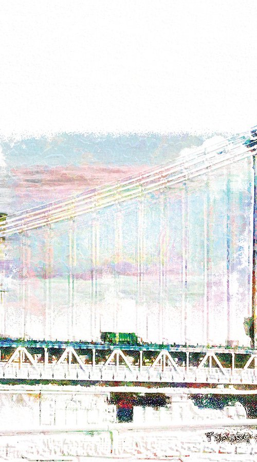 Colores, Manhattan bridge/XL large original artwork by Javier Diaz