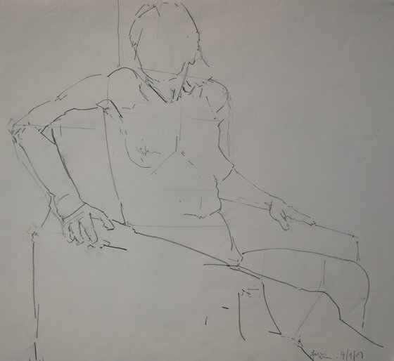 Study of a female Nude - Life Drawing No 513