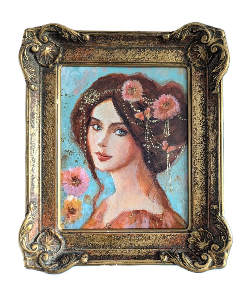 Illustrative Acrylic Painting , Precious By Loetitia Pillault, 10 X 9, Artwork For Sale On Artfinder