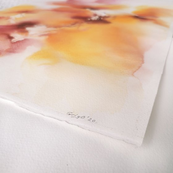 Yellow flowers watercolor painting set