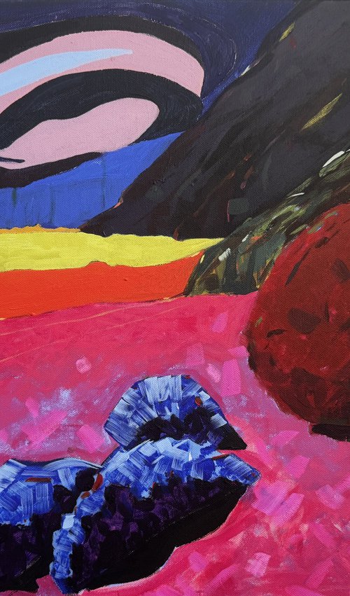 Apocalyptic Landscape with Cat by Hanna Bell