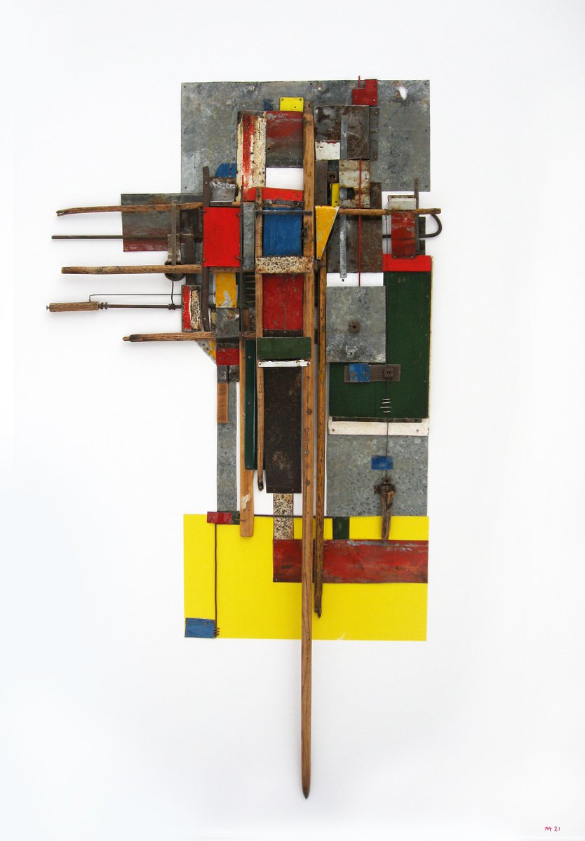 Geometric Abstract Collage By Mark Mazurczyk, 34 X 48", Ct. 02, Original Artwork