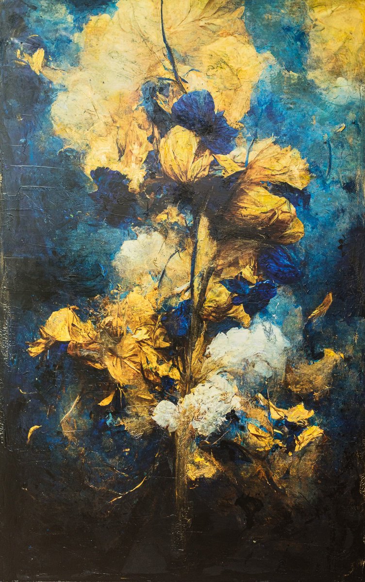 Impressionistic Painting , Floral Decay Xi By Teis Albers, 47 X 75, Artwork For Sale On Artfinder