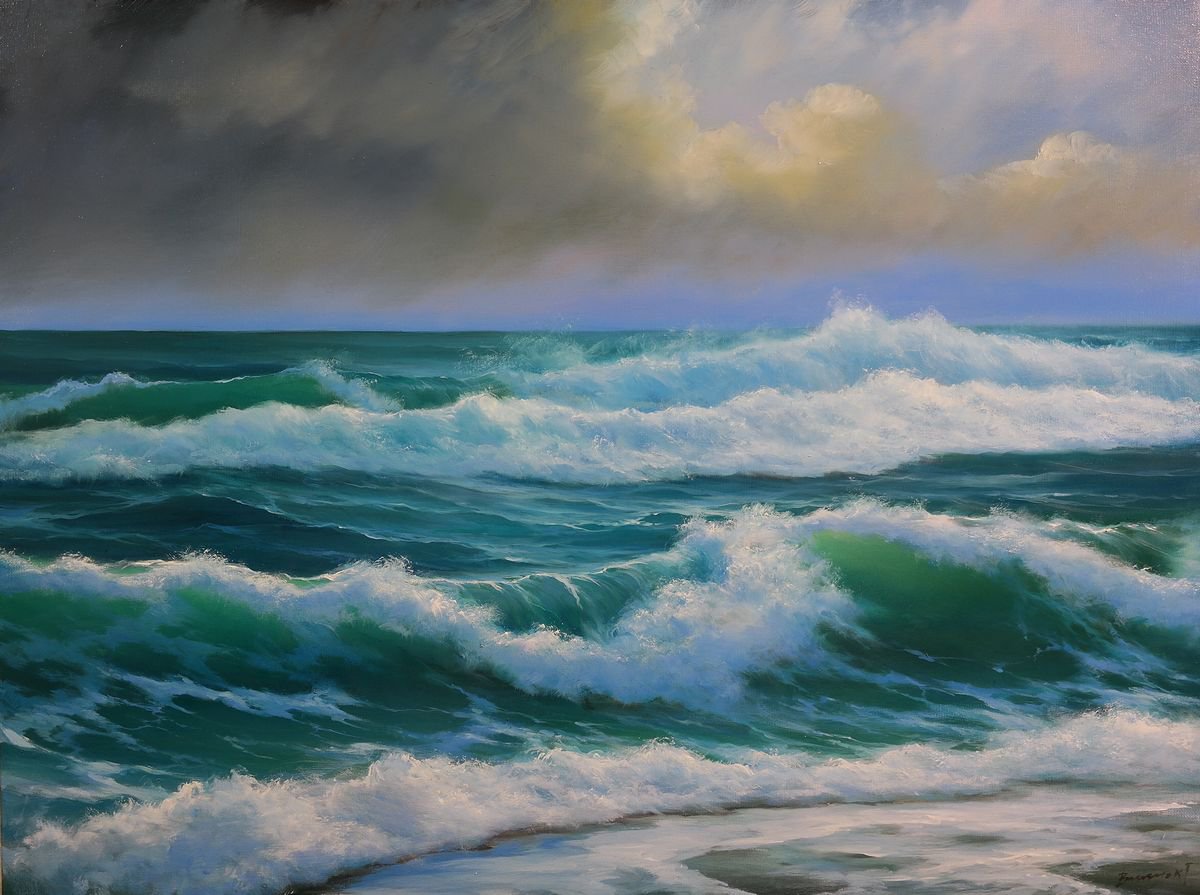 Uneasy sea by Gennady Vylusk