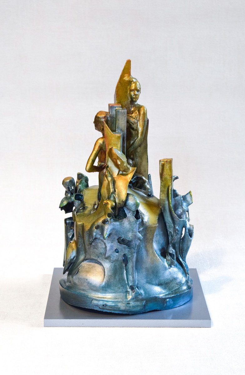 Surrealistic Portrait Sculpture By Nikolay Devnenski, 8 X 13", They Won!, Original Artwork