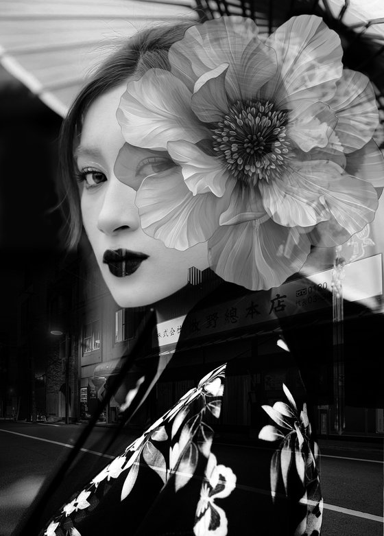 Geisha with Flower