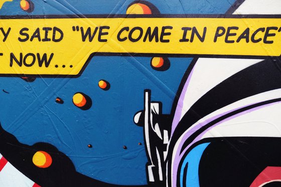 But Now... 75cm x 100cm Textured Urban Pop Art