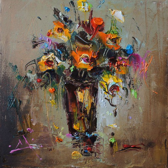 Floral composition, Flowers Oil Painting