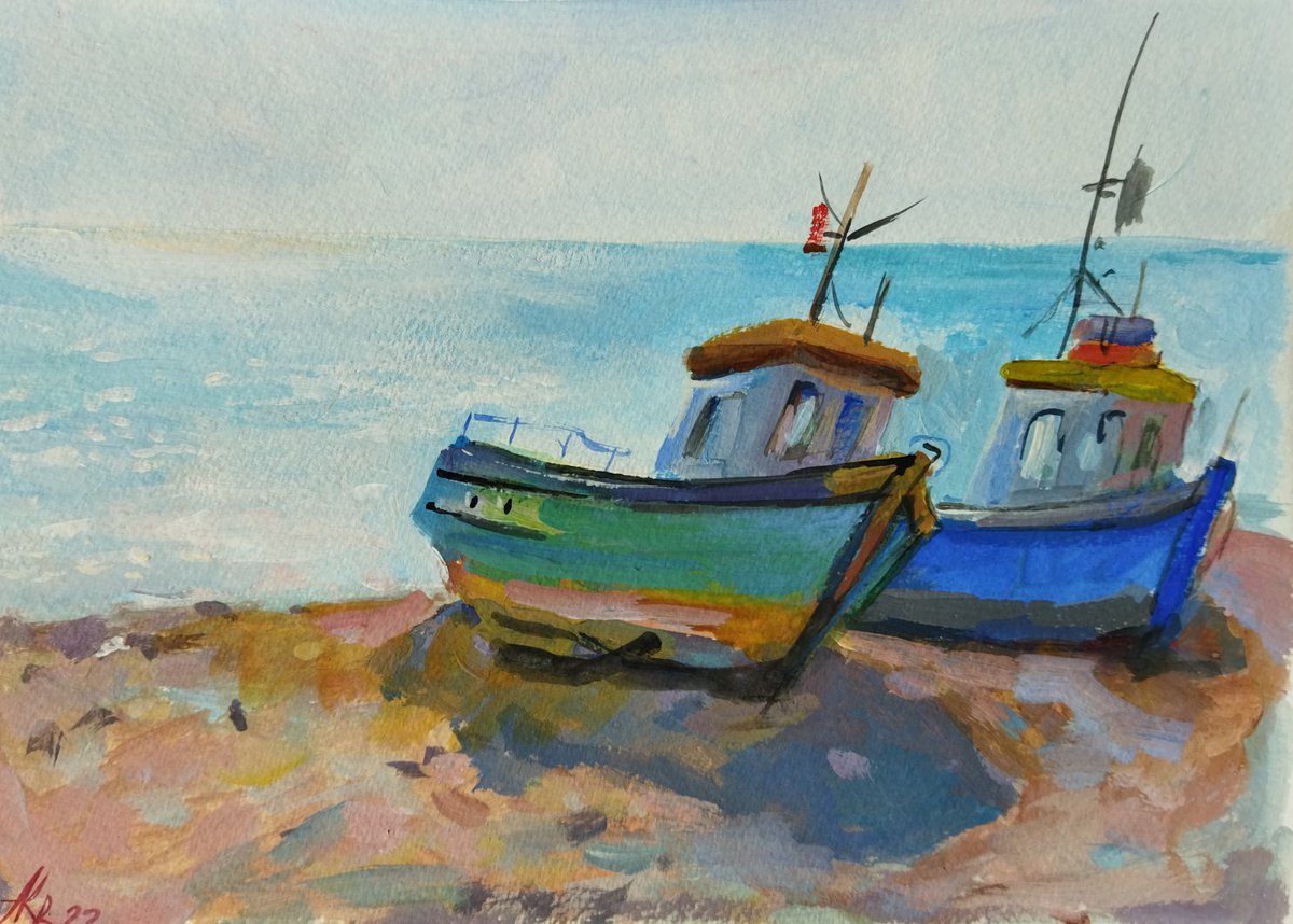 Two boats by Ann Krasikova