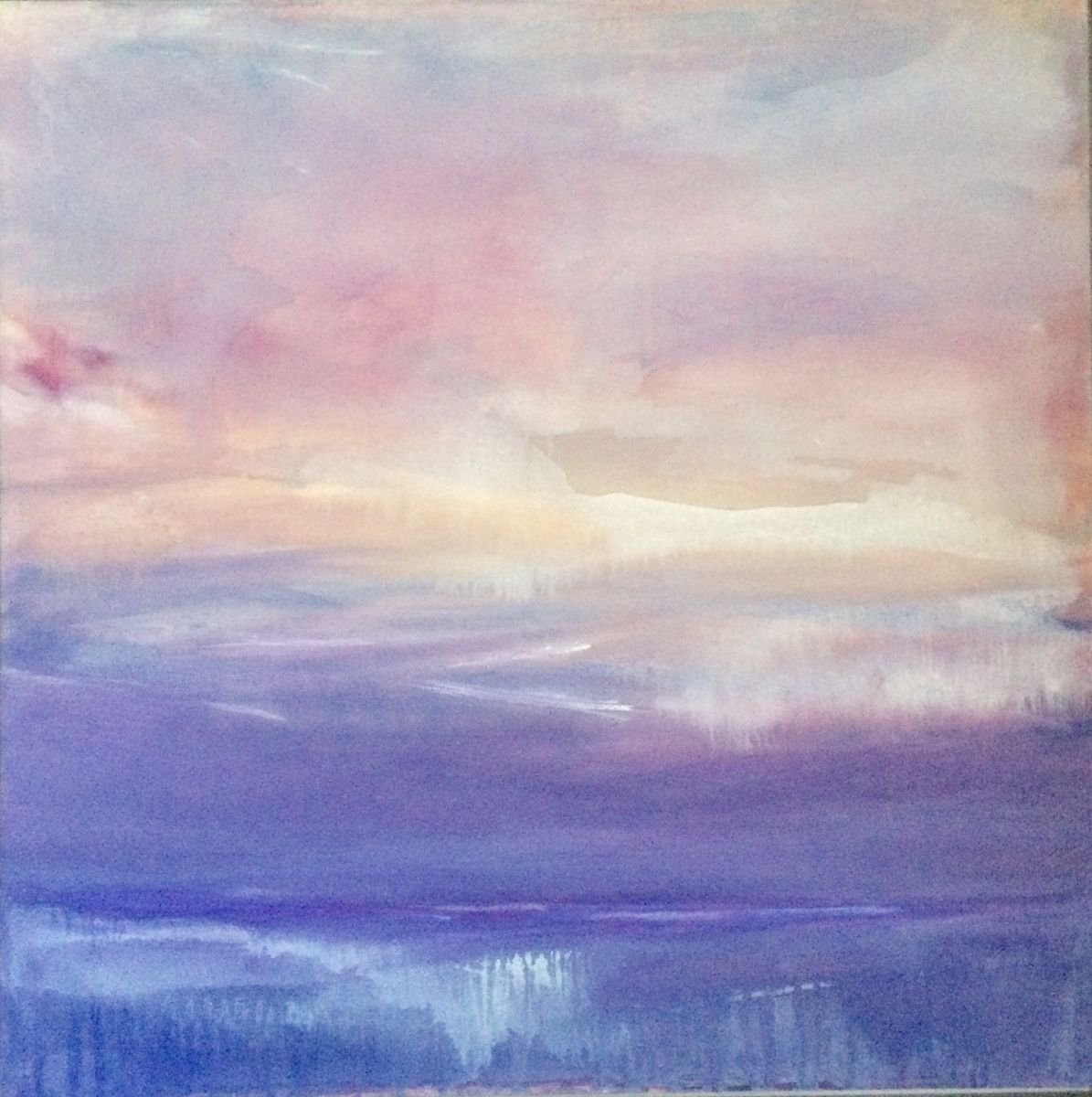 Impressionistic Landscape Painting By Gesa Reuter, 31 X 31, A New Beginning, Original Artwork