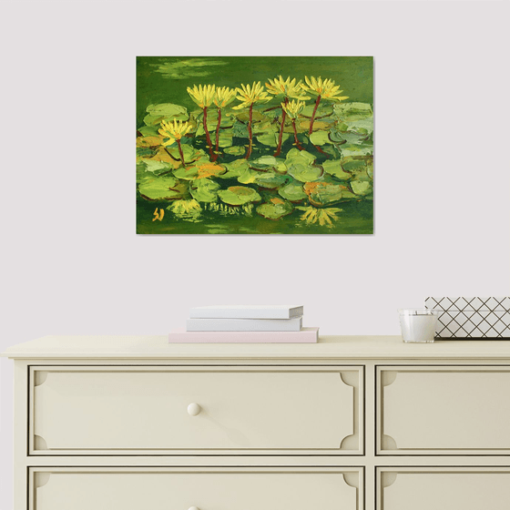 WATER LILIES, V / ORIGINAL OIL PAINTING