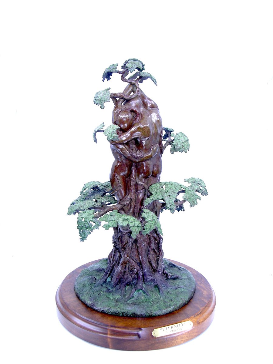 Expressive Portrait Bronze Sculpture By Tomoaki Orikasa, 9 X 18", Eternity, Original Artwork