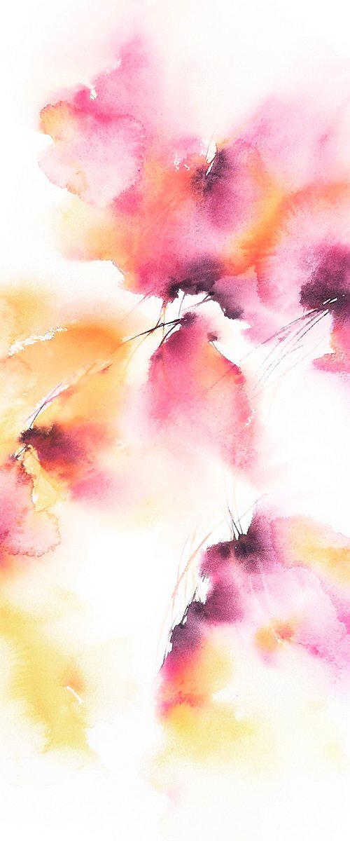 Delicate abstract flowers by Olga Grigo