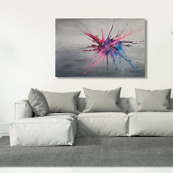 Pink Blues Gone Wild (Spirits Of Skies 096145) - 120 x 80 cm - XXL (48 x 32 inches)