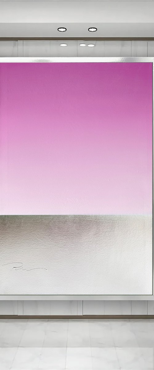 Minimalist Pink Sunrise on Sea by Indie Ru