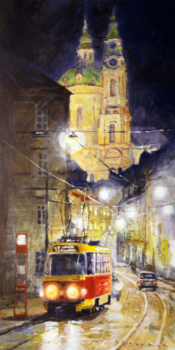Midnight Tram Prague Karmelitska str