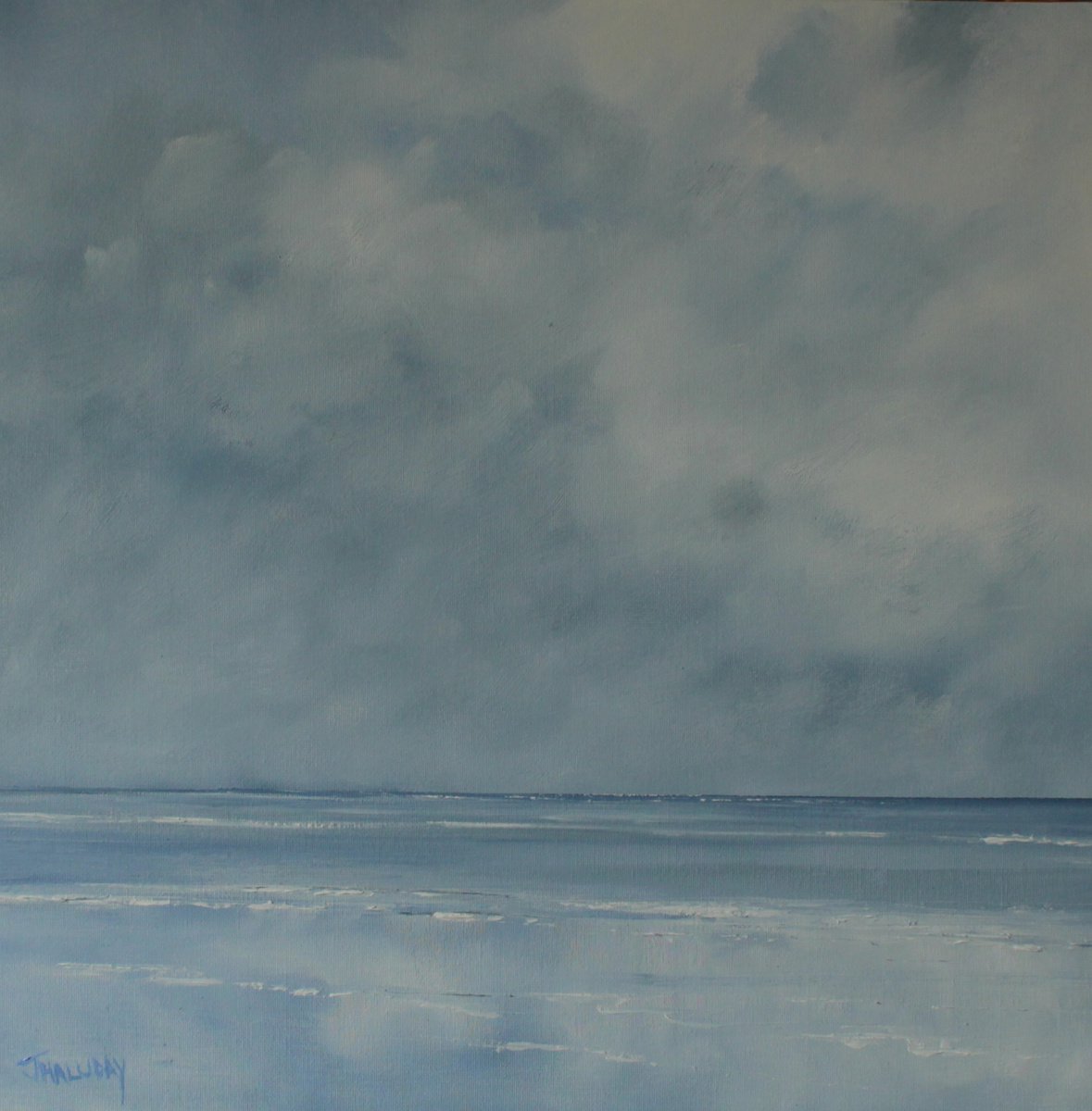 Impressionistic Landscape Oil Painting By John Halliday, 16 X 16, Soft Coastal Light, Ireland, Original Artwork