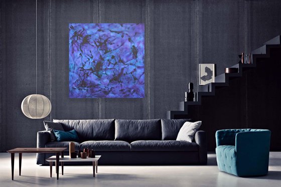 Sapphire Haze/ blue abstract art