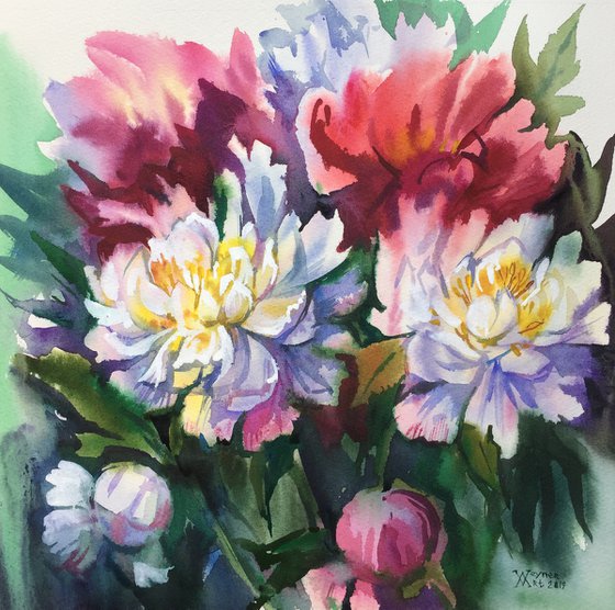 Bouquet of peonies