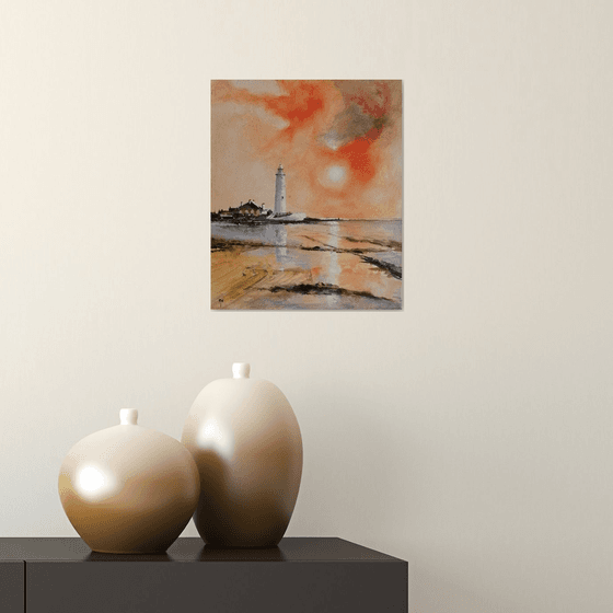 Sunshine over the Lighthouse, Whitley Bay