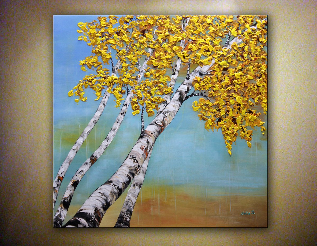 Golden Birches by Nataliya Stupak
