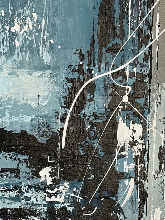 Parallel Balance Large Abstract Diptych