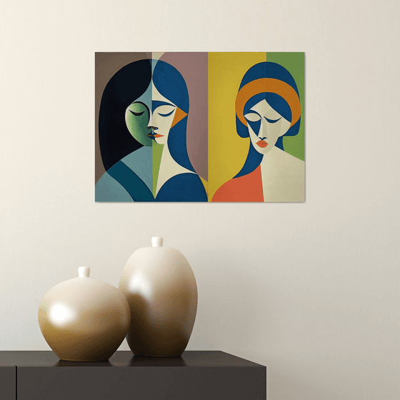 Two Women (inspired by Picasso) | A3  11.7 x 16.5 in (42x30 cm)
