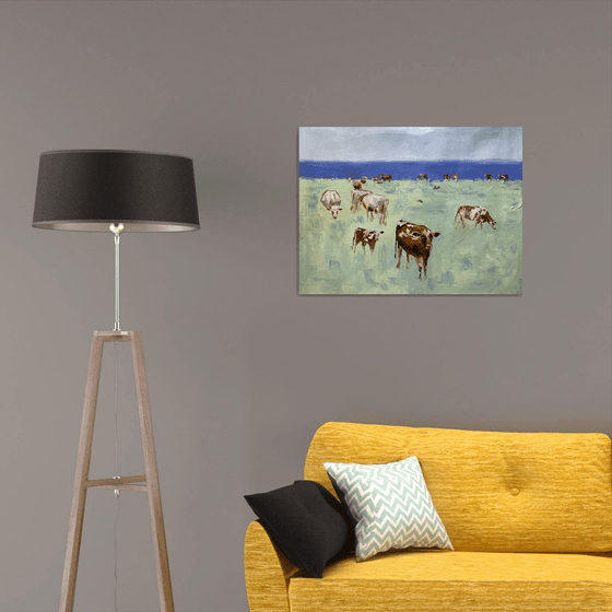Landscape with cows.